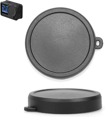 2PCS Silicone Lens Cap for DJI Osmo Action 6 Silicone Protective Case Dust Cover Protective Accessories Anti Loss Washable Cover (Black) in Kuwait