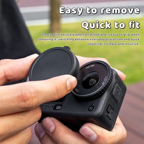 2PCS Silicone Lens Cap for DJI Osmo Action 6 Silicone Protective Case Dust Cover Protective Accessories Anti Loss Washable Cover (Black) in Kuwait