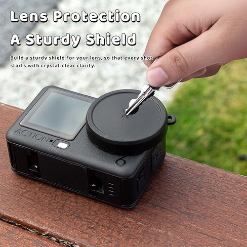 2PCS Silicone Lens Cap for DJI Osmo Action 6 Silicone Protective Case Dust Cover Protective Accessories Anti Loss Washable Cover (Black) in Kuwait
