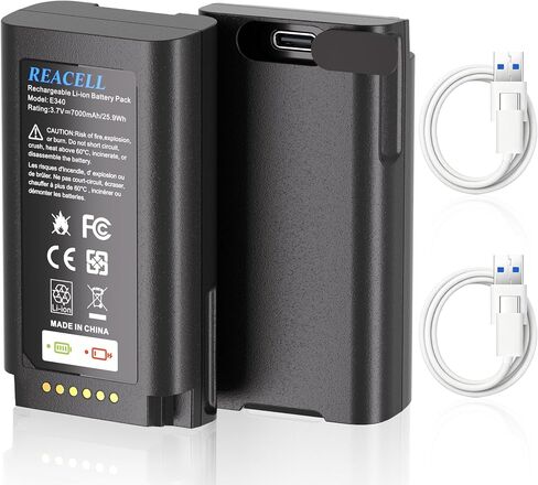 2 Pack E340 Battery Compatible with eufy Video Doorbell E340 | 7000mAh High Capacity Replacement for eufy e340 battery,Type-C Charging Port with Silicone Cover in Kuwait