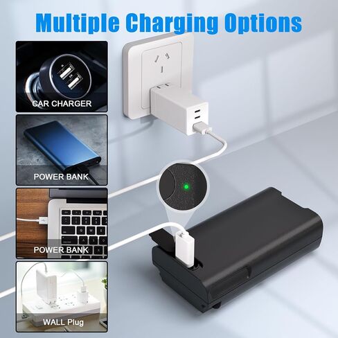 2 Pack E340 Battery Compatible with eufy Video Doorbell E340 | 7000mAh High Capacity Replacement for eufy e340 battery,Type-C Charging Port with Silicone Cover in Kuwait