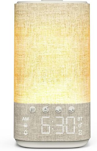 Sunrise Alarm Clock Sound Machine for Bedroom: Natural Wake Up Light | Dimmable Clock with Bluetooth Speaker - White Noise Machine for Sleeping with 25 Soothing Sounds for Baby Adults Kids - Putty in Kuwait