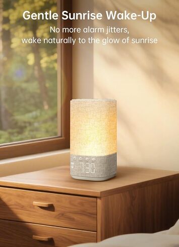 Sunrise Alarm Clock Sound Machine for Bedroom: Natural Wake Up Light | Dimmable Clock with Bluetooth Speaker - White Noise Machine for Sleeping with 25 Soothing Sounds for Baby Adults Kids - Putty in Kuwait