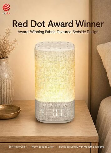Sunrise Alarm Clock Sound Machine for Bedroom: Natural Wake Up Light | Dimmable Clock with Bluetooth Speaker - White Noise Machine for Sleeping with 25 Soothing Sounds for Baby Adults Kids - Putty in Kuwait