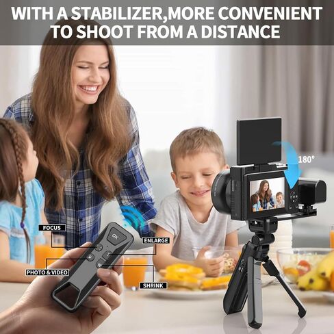 Digital Camera for YouTube Photography, 4KVlogging Camera with Flip Screen & Autofocus,Digital Camera for YouTube Photography, 4K Vlogging Camera Z4-A-2512B (Black) in Saudi Arabia