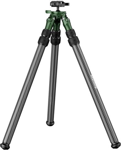 QM-2836 Shooting Tripod, Inverted Hunting Carbon Fiber Tripod with 45mm Ball Head and Picatinny to Arca Swiss Adapters, 36mm Thick Tubes, Max Load 55lbs Green in Saudi Arabia