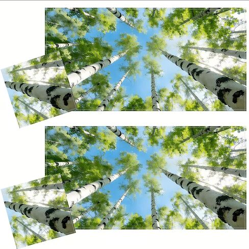 2 Pcs Fluorescent Light Covers for Drop Ceiling, Magnetic Fabric Diffuser, 4x2 Feet, for Office, School, Hospital, Home(Birch Forest) in Kuwait