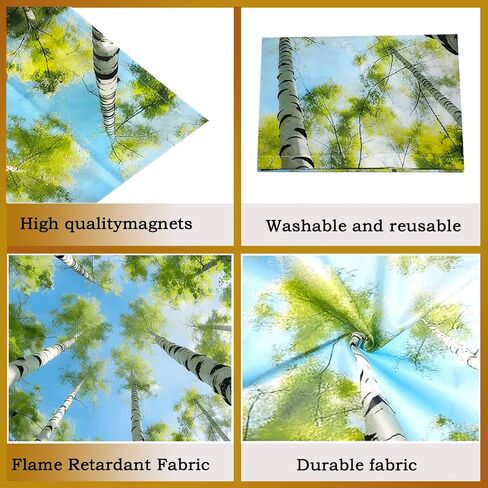 2 Pcs Fluorescent Light Covers for Drop Ceiling, Magnetic Fabric Diffuser, 4x2 Feet, for Office, School, Hospital, Home(Birch Forest) in Kuwait