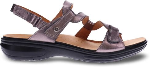 Revere Emerald 3 Women’s Sandals - Premium Soft Leather, Adjustable Straps & Contoured Footbed - Orthotic Arch Support for Stylish Comfort & All-Day Wear Gunmetal 10-10.5 M US in Kuwait