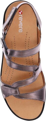 Revere Emerald 3 Women’s Sandals - Premium Soft Leather, Adjustable Straps & Contoured Footbed - Orthotic Arch Support for Stylish Comfort & All-Day Wear Gunmetal 10-10.5 M US in Kuwait