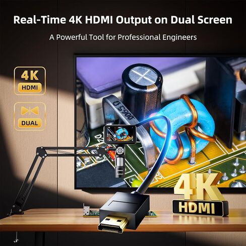 4K HDMI Digital Microscope with Flex Arm Stand, 4K UHD 3840P Video, Handheld Coin Magnifier Full View + LM203 Digital Microscope Handheld with 4" Screen, Portable Microscope Camera for Adults in Saudi Arabia