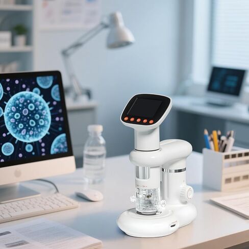 Digital Microscope 1000 X Handheld Magnifier with HD Display, Camera Function and 32 GB Micro SD Card, Adjustable Focus, Built-in Lighting, Ideal for Science Exploration, Includes Accessories in Saudi Arabia