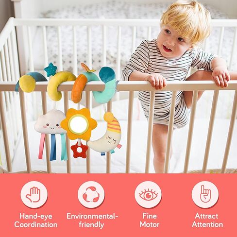 Car Seat Toys Infant Toys 0-6 Months Newborn Toys, Stroller Toys Baby Toys 0-3 Months, Baby Toys 0-6 Months for Crib Mobile Bassinet with Rattles Jingle Mirror Teether for 0 3 6 9 12 Boys Girls Babies in Saudi Arabia