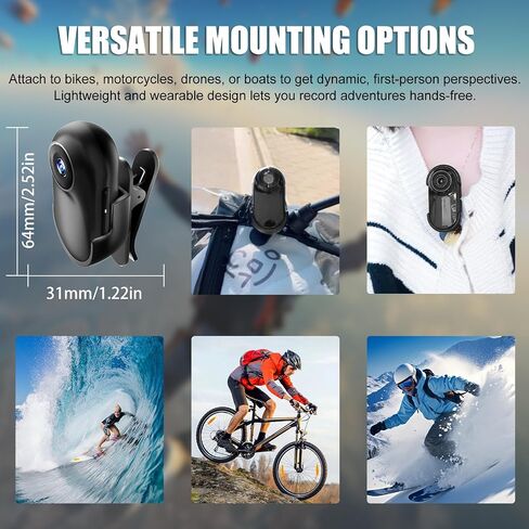 Mini Body Camera Wearable Action Body Cam HD 1080P Body Worn Camera | Thumb Size Hands-Free Video Recording Portable Camcorder for Outdoor Security Work Records Guard Travel in Saudi Arabia