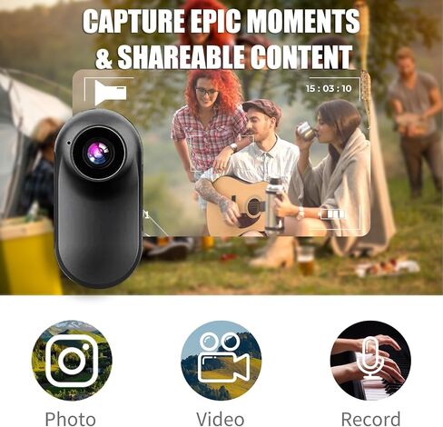 Mini Body Camera Wearable Action Body Cam HD 1080P Body Worn Camera | Thumb Size Hands-Free Video Recording Portable Camcorder for Outdoor Security Work Records Guard Travel in Saudi Arabia