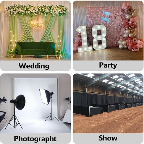 Heics Heavy Duty Backdrop Stand, 20x14ft Pipe and Drape Stand, Balloon Arch Stand, Banner Stand for Wedding Decor, Party Decorations, Baby Shower Backdrop, Sturdy Event Party Supplies in Saudi Arabia