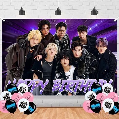 Stray Kids Merch 5 Star Birthday Party Backdrop and Decoration Kpop Music Banner Shoot Photo Background Props for Boys and Girls - 5x3ft in Kuwait