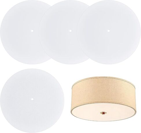 4 PCS Round Lamp Shade Diffuser 11.4" Diameter with 0.39" Center Hole, Frosted White Acrylic Diffuser for Drum Lampshades Fit 12-13.5" Opening, Light Diffusers Sheet for Pendant Light and Table Lamp in Saudi Arabia