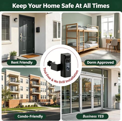 Anti-Theft Ring Clamp Mount for 2026 Ring Battery Doorbell/Pro/Plus 2nd Gen | New Model Special Use Encased No-Drill No-Adhesive Adjustable Video Doorbell Holder in Saudi Arabia