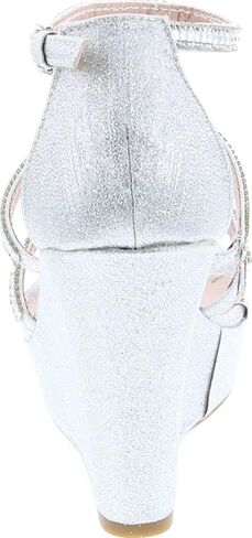 TOP Moda Women's Formal Rhinestone High Heel Sandal Ankle Strap,Silver Glitter-2,7 in Kuwait