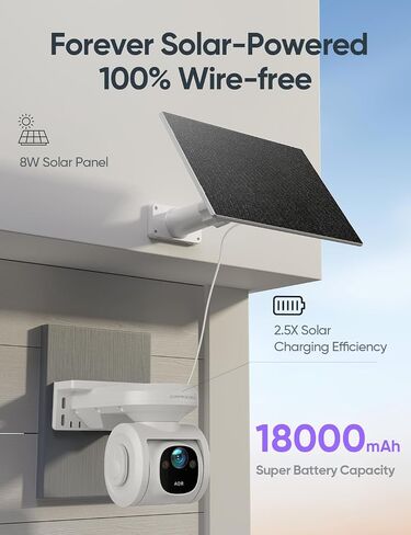 Upgraded 2.5K 4G LTE Wireless Solar Security Camera Outdoor, 18000mAh Battery Powered Outside No WiFi Cellular Camera, Pan Tilt AI Tracking, Cold-Resistant, 64GB SD & SIM Card Included(2026 Version) in Kuwait