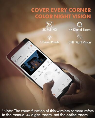Dzees Solar Outdoor Cameras Wireless, 2K Battery Powered Security Camera, 360° PTZ Camera with Spotlight, Siren, Color Night Vision, AI Dectection, IP66 for Home Security, 2.4GHz 3 Pack in Saudi Arabia