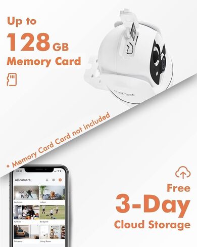 Dzees Solar Outdoor Cameras Wireless, 2K Battery Powered Security Camera, 360° PTZ Camera with Spotlight, Siren, Color Night Vision, AI Dectection, IP66 for Home Security, 2.4GHz 3 Pack in Saudi Arabia