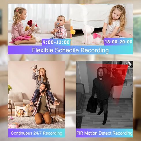 Indoor Security Camera, 3MP 2K Window Camera, 2.4GHz/5GHz WiFi, Starlight Night Vision, 24/7 Recording, 8ft Cable in Saudi Arabia