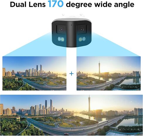 4K 8MP PoE Dual Lens Security Camera, PB58A-8MDLS | Smart Dual Lights Full Color Night Vision, Indoor/Outdoor AI Human/Vehicle Detection, Two-Way Audio Surveillance IP Camera in Saudi Arabia