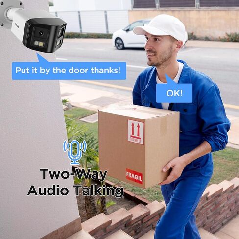 4K 8MP PoE Dual Lens Security Camera, PB58A-8MDLS | Smart Dual Lights Full Color Night Vision, Indoor/Outdoor AI Human/Vehicle Detection, Two-Way Audio Surveillance IP Camera in Saudi Arabia