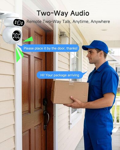 Noorio 2K Dual-Lens Outdoor Security Camera, 360° PTZ | Plug-In Camera, 2.4GHz WiFi, IP65 Waterproof With Siren Alarm, Auto Tracking, Color Night Vision, 24/7 Recording in Saudi Arabia