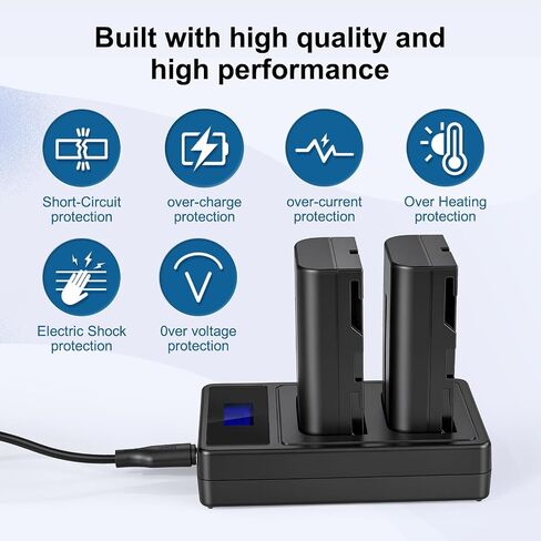2 Pack NP-F550 Batteries and Charger, 2600mAh High Capacity Replacement for Sony NP F570, F550, F530, F970, F960, F770, F750, F330, CCD-SC55, TR516, TR716, TR818, TR910, TR917 in Saudi Arabia