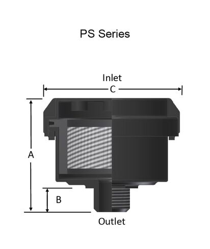 Solberg FS-19P-125™ Inlet Compressor Air Filter Silencer, 1-1/4" MPT Outlet, 6-5/8" Height, 6" Diameter, 70 SCFM, Made in the USA in Saudi Arabia