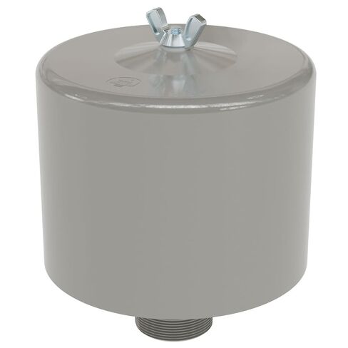 Solberg FS-19P-125™ Inlet Compressor Air Filter Silencer, 1-1/4" MPT Outlet, 6-5/8" Height, 6" Diameter, 70 SCFM, Made in the USA in Saudi Arabia