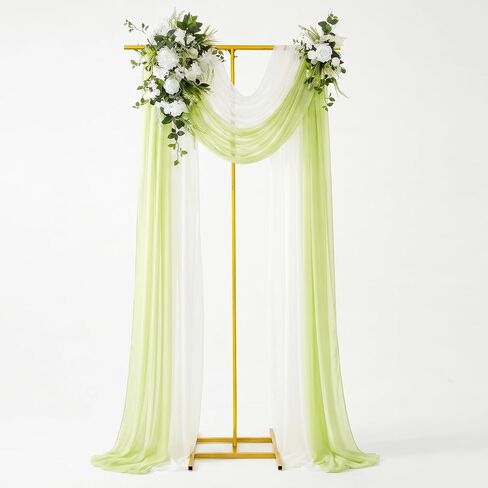 7.87FT Gold T-Shaped Metal Arch Backdrop Stand for Wedding Party | Metal Frame,47"x16"x94",Dual Use Wedding Decor & Clothes Rack,Comes With Stakes,Water Bags,Storage Bag in Saudi Arabia