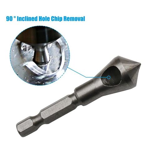 Chamfer Bit Set, 3-Piece 1/4" Hex Shank Countersink Deburring Tool, Chamfering & Deburring Drill Bit for Metal, Wood, Plastic & PVC Board, Professional Woodworking & Metalworking Tool in Saudi Arabia