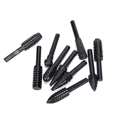 10Pcs Woodworking Twist Drill Bits, Wood Carving Rasp Drill Bits 1/4" Shank | Electrical Tools Woodworking Rasp Chisel Shaped Rotating Embossed Grinding Head in Saudi Arabia