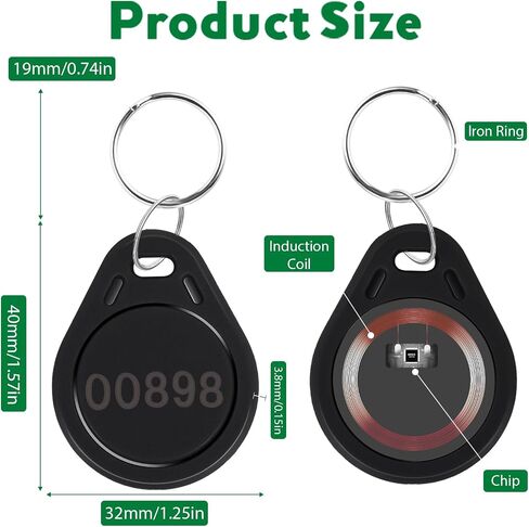 MktStleat100pcs Black 26 bit Keyfobs Proximity Fob Works with Prox Key ISOProx 1346 1386 1326 H10301 Format Readers.Compatible with Most Card Access Control Systems on The Market (100) in Saudi Arabia
