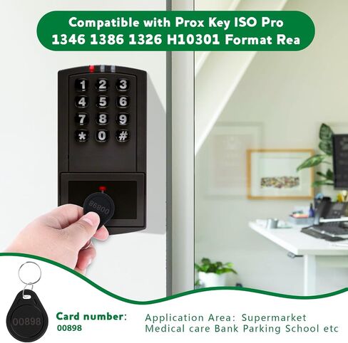 MktStleat100pcs Black 26 bit Keyfobs Proximity Fob Works with Prox Key ISOProx 1346 1386 1326 H10301 Format Readers.Compatible with Most Card Access Control Systems on The Market (100) in Saudi Arabia