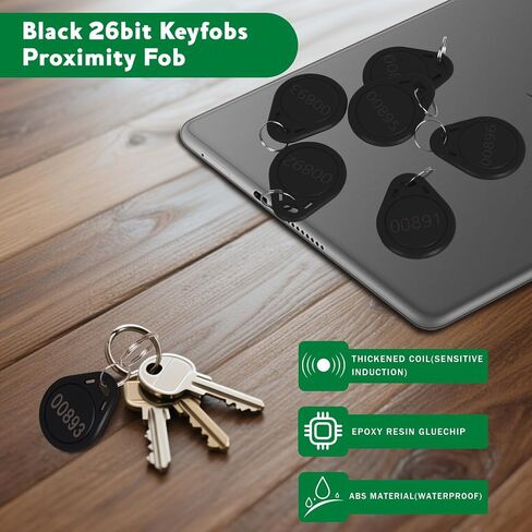 MktStleat100pcs Black 26 bit Keyfobs Proximity Fob Works with Prox Key ISOProx 1346 1386 1326 H10301 Format Readers.Compatible with Most Card Access Control Systems on The Market (100) in Saudi Arabia