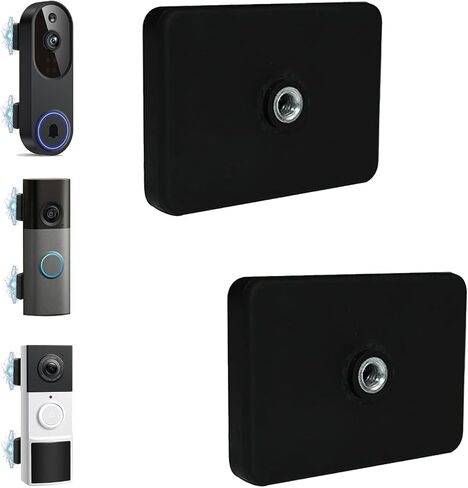 Magnetic Doorbell Mount Compatible with Orbitell/Ring/Tapo Doorbell | 2 Pack No-Drill Strong Magnetic Adsorption Holder, Easy to Install & Remove, Renter-Friendly for Apartment Office Home, Black in Saudi Arabia
