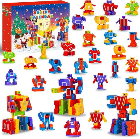 Birthday Toy Gifts for Toddlers,26 Alphabet Robots ABC Letter Learning Toys | Alphabots Deformation STEM Fine Motor Skill Educational Gift for Preschool Kids Age 3 4 5 6 8 Years Old Boys Girls in Saudi Arabia