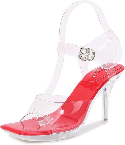 Women Clear Ankle Strap Heels Slingback Platform Sandals in Kuwait