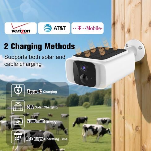4G LTE Cellular Solar Security Camera Outdoor,365 Days Unlimited Data | Tuya Smart Camera,2K Outdoor Surveillance,Color Night Vision, AI PIR Motion Sensor,No WiFi Security Camera ,64GB Storage in Kuwait