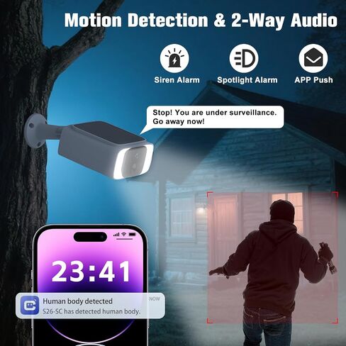 4G LTE Cellular Solar Security Camera Outdoor,365 Days Unlimited Data | Tuya Smart Camera,2K Outdoor Surveillance,Color Night Vision, AI PIR Motion Sensor,No WiFi Security Camera ,64GB Storage in Kuwait
