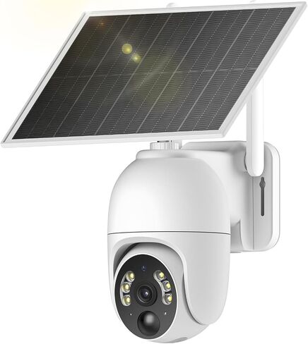 Oculview Security Camera Outdoor, Wireless Solar Powered, 360° Live View, 2K Color Night Vision, White | 360° Live View, 2K Color Night Vision in Saudi Arabia