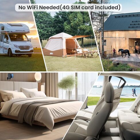 vebiliki 2K Cellular Security Camera, No WiFi Camera SIM Card Included, Not Support WiFi, Radar Motion Sensor, FHD 4G Car Security Camera, 15-Day Standby Battery Life, Portable Cellular Camera in Saudi Arabia
