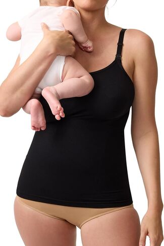 Ingrid & Isabel Nursing & Shaping Cami – Seamless Maternity Tank Top with Adjustable Straps & Easy Breastfeeding Access in Saudi Arabia