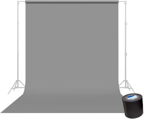 Savage Seamless Background Paper - #56 Fashion Gray (107 in x 36 ft) with Free 2" x 4yd Black Gaffer Tape in Saudi Arabia
