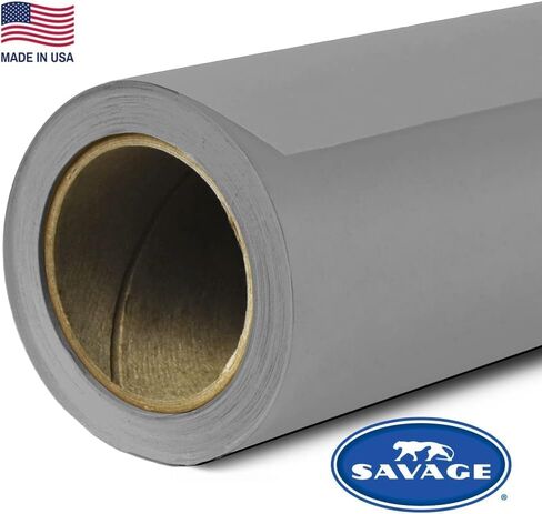 Savage Seamless Background Paper - #56 Fashion Gray (107 in x 36 ft) with Free 2" x 4yd Black Gaffer Tape in Saudi Arabia